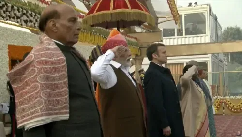 India fetes France's Macron at annual military parade