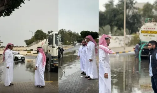 بلدية المنطقة الجنوبية تتعامل مع تجمعات مياه الأمطار