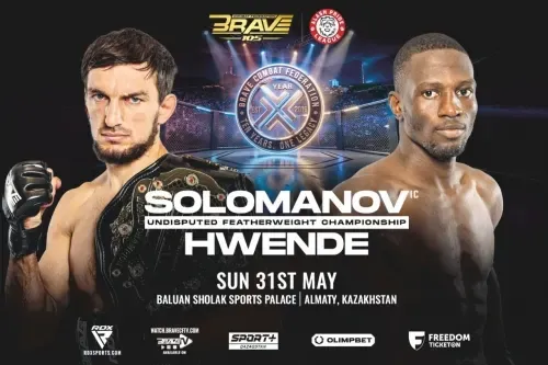 Omar Solomanov battles Nicholas Hwende for undisputed Featherweight World Title at BRAVE CF 105