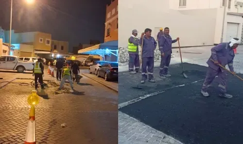 تركيب مطبات صناعية في طريقين بمدينة حمد