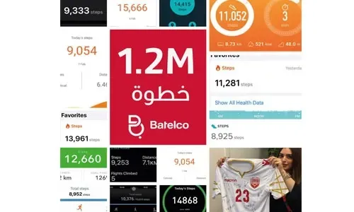 فريق بتلكو يحقق 1.2 مليون خطوة في تحدٍ افتراضي احتفالاً باليوم الرياضي