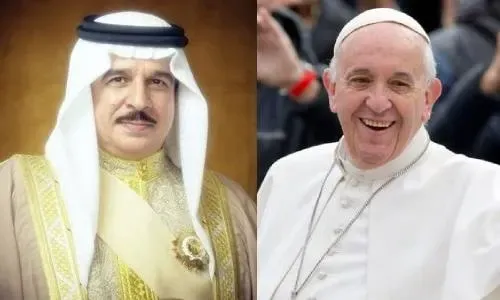 البابا فرنسيس يشكر جلالة الملك حمد في صلوات الفاتيكان