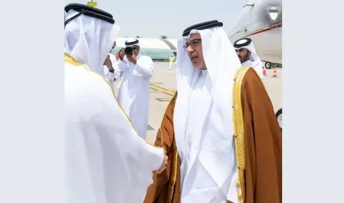 HRH the Crown Prince and Prime Minister arrives in the State of Qatar