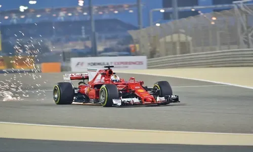 Vettel gave Ferrari a bright start by setting overall best lap time