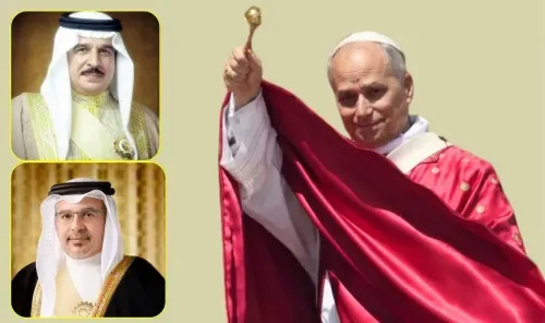 البابا ليون الرابع عشر يرسل رسائل شكر إلى ملك البحرين وولي العهد