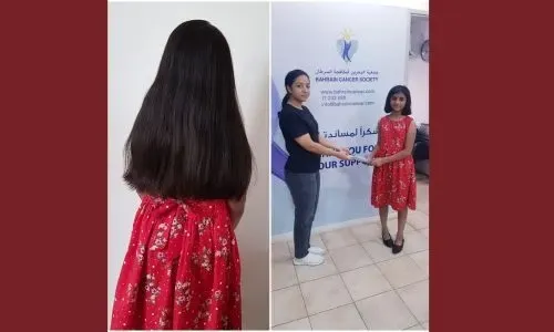 فتاة تبلغ من العمر 11 عاماً تتبرع بشعرها لصالح مرضى السرطان
