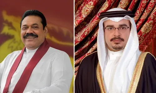 صاحب السمو الملكي ولي العهد رئيس مجلس الوزراء يجري اتصالاً هاتفياً مع رئيس وزراء سريلانكا ماهيندا راجاباكسا