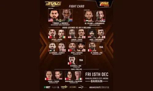 بطاقة نزالات BRAVE CF 80 في البحرين تشهد مواجهة بين أساطير المملكة المتحدة وأيرلندا وأساطير العرب
