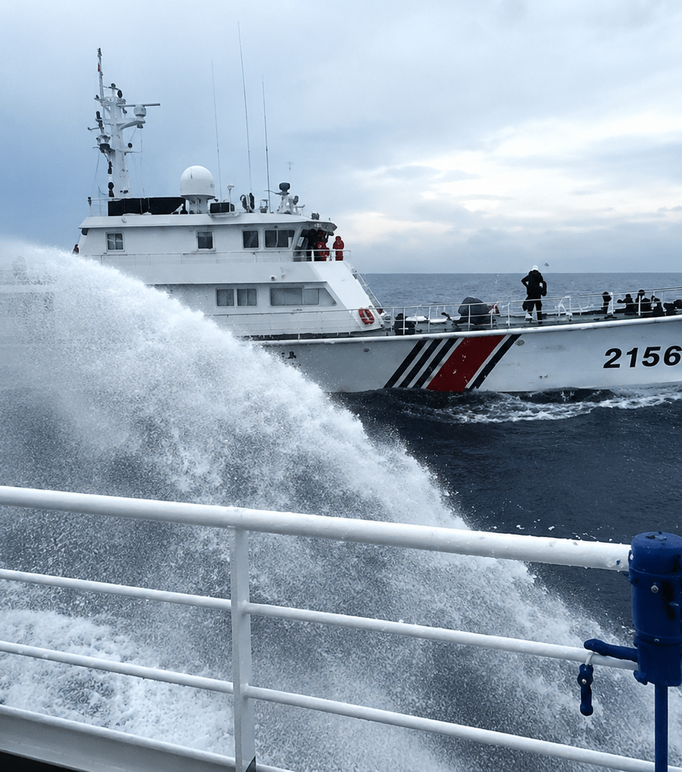 China Fires Water Cannon at Philippine Vessels Near Scarborough Shoal
